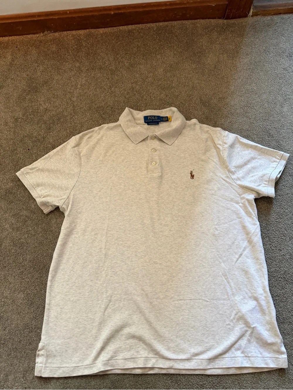 Ralph Lauren Light Gray Men's Polo Shirt Slim Fit